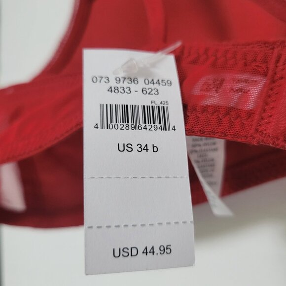 Aerie Real Happy Wireless Lightly Lined Bra Red 34B – New with Tags - Picture 8 of 11